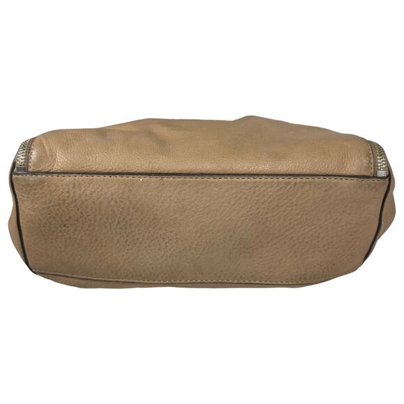 Michael Kors Hobo Brown Taupe Pebbled Leather Shoulder Bag Purse - Picture 4 of 8